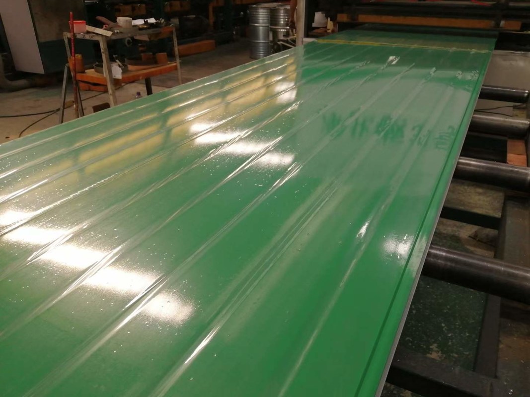 Insulation Glass Wool Foam Sandwich Wall Panel Lotus Green Color