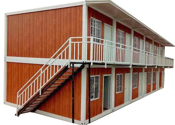 Wooden Color Fast Installation Prefab Container House Building
