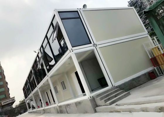 Glass Curtain Wall Steel Structure Prefabricated Container Home