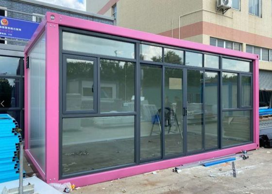 Glass Curtain Wall Steel Structure Prefabricated Container Home