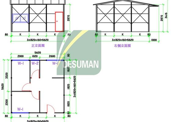 Family Guest Sandwich Panel K Type Modular Prefabricated House