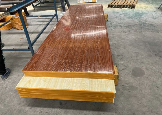 Wooden Color Metal Surface 950mm Width Wall EPS Sandwich Panel