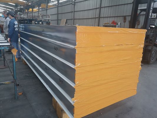 Prefabricated Building PPGI Rock Wool Foam Sandwich Panel