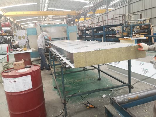 Prefabricated Building PPGI Rock Wool Foam Sandwich Panel