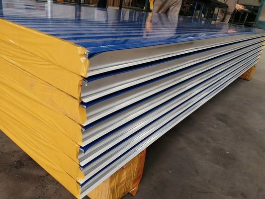 Blue Fireproof Foam Insulated Rockwool Wall Panels