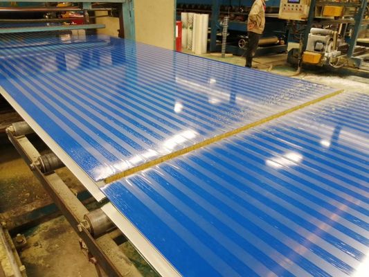 Blue Fireproof Foam Insulated Rockwool Wall Panels