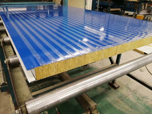 Blue Fireproof Foam Insulated Rockwool Wall Panels