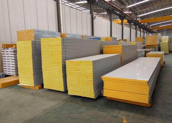 Steel 50mm 75mm Fiber Glass Wool Sandwich Panel