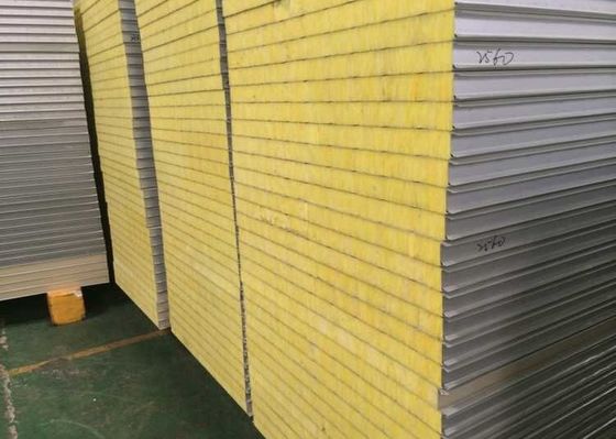 Steel 50mm 75mm Fiber Glass Wool Sandwich Panel