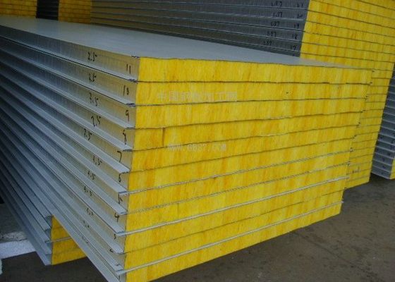 Steel 50mm 75mm Fiber Glass Wool Sandwich Panel