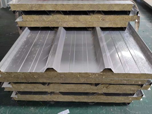 Building Material 50mm Stainless Steel Rock Wool Sandwich Panel