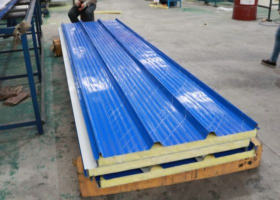 Fireproof Wall Roof 200mm Glass Wool Sandwich Panel