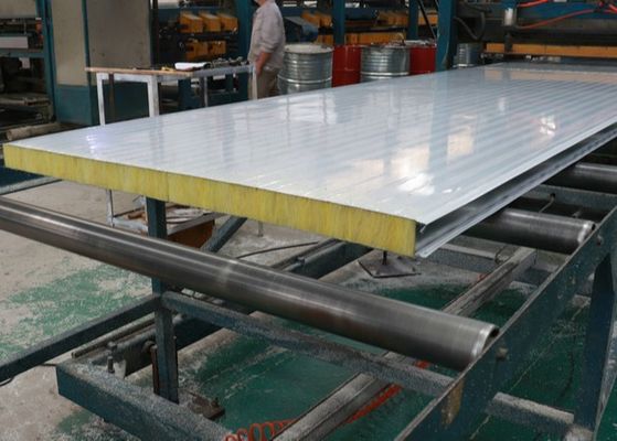 Fireproof Wall Roof 200mm Glass Wool Sandwich Panel