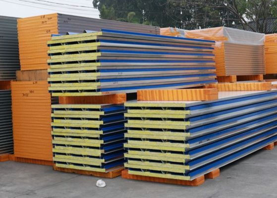 Fireproof Wall Roof 200mm Glass Wool Sandwich Panel