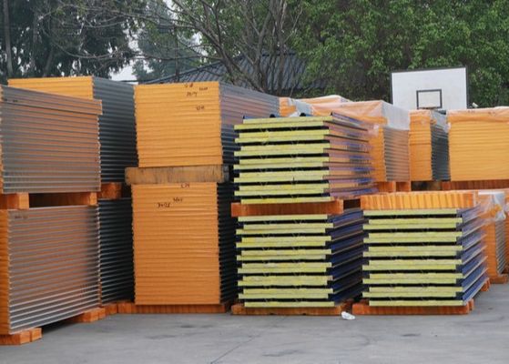 Fireproof Wall Roof 200mm Glass Wool Sandwich Panel