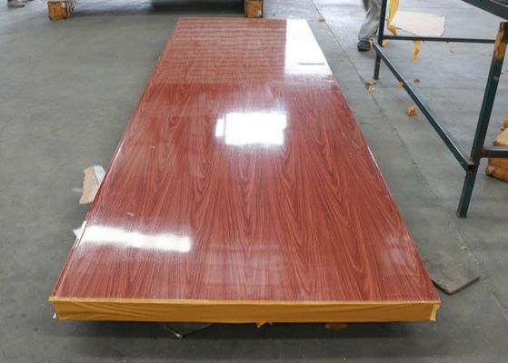 Wooden Color Metal Surface 950mm Width Wall EPS Sandwich Panel