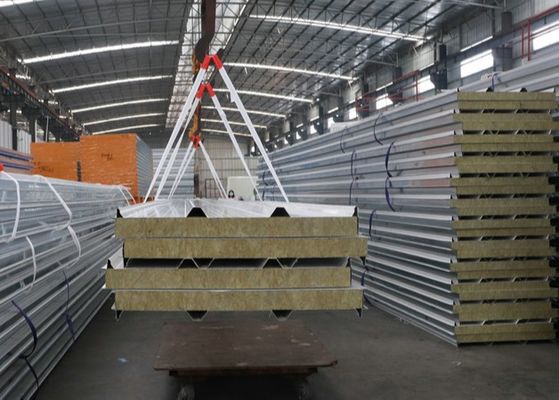 Energy Saving 50mm 100mm Rock Wool Sandwich Roof Panel