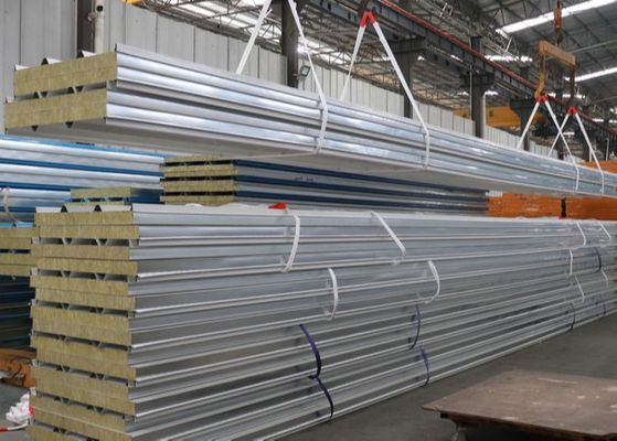 Energy Saving 50mm 100mm Rock Wool Sandwich Roof Panel