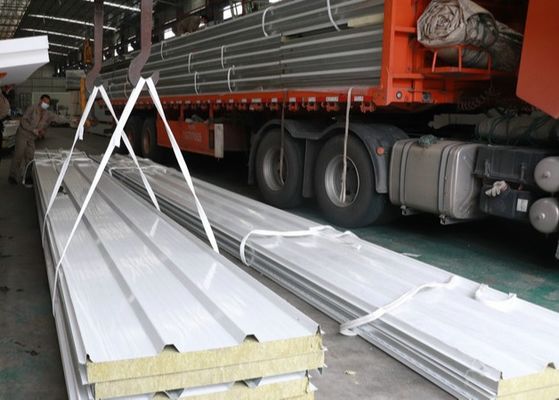 Energy Saving 50mm 100mm Rock Wool Sandwich Roof Panel