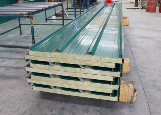 75mm Building Materials Fireproof Rock Wool Sandwich Panel