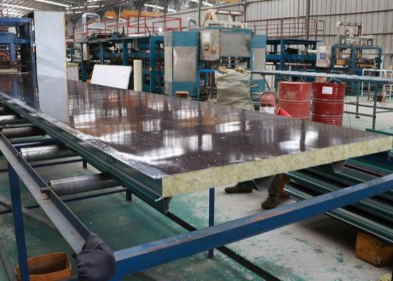 75mm Building Materials Fireproof Rock Wool Sandwich Panel