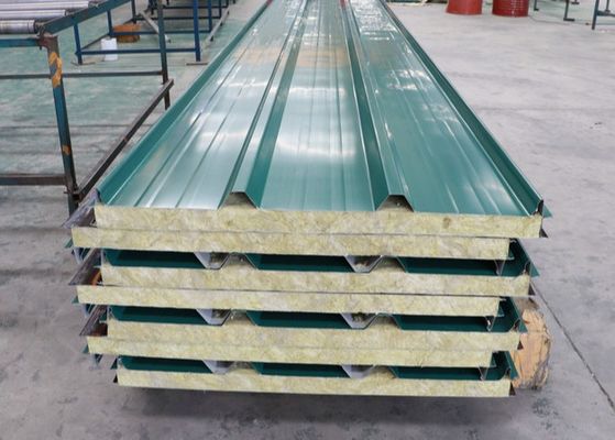 75mm Building Materials Fireproof Rock Wool Sandwich Panel