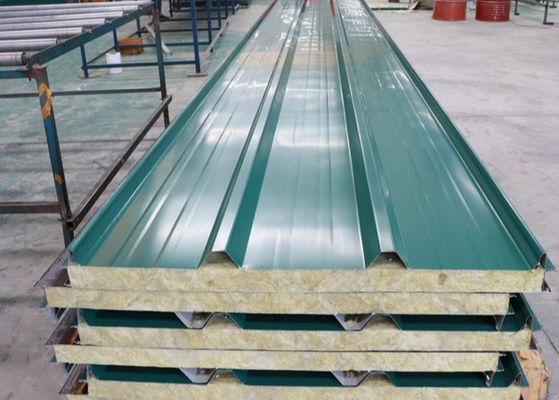 75mm Building Materials Fireproof Rock Wool Sandwich Panel