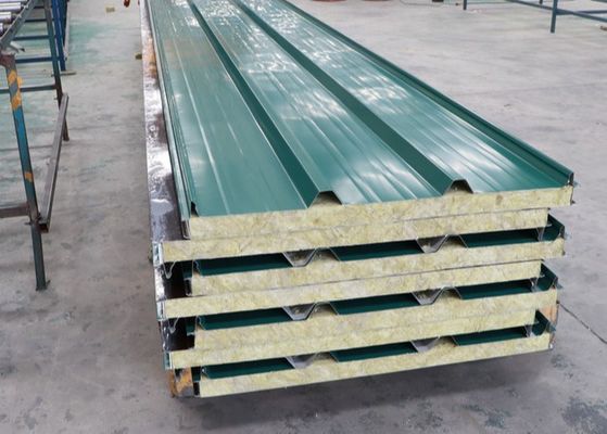 75mm Building Materials Fireproof Rock Wool Sandwich Panel