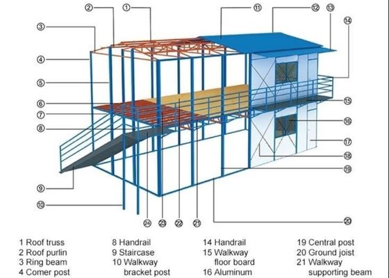 K Type 40HQ Sandwich Panel Prefab Modular Houses