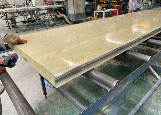 Prefabricated House Metal Surface Wood Grain Rock Wool Sandwich Panel