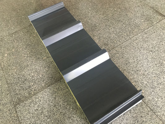 PPGI Steel Rock Wool Sandwich Panel For Roofing Iron Grey Color