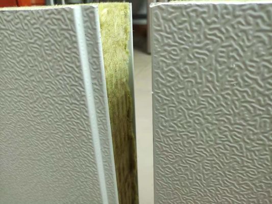 Fireproof S Type Connection Rock Wool Sandwich Panel 50mm Thickness