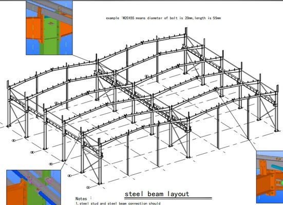 120kg/Sqm Q345B Prefab Steel Structure Warehouse