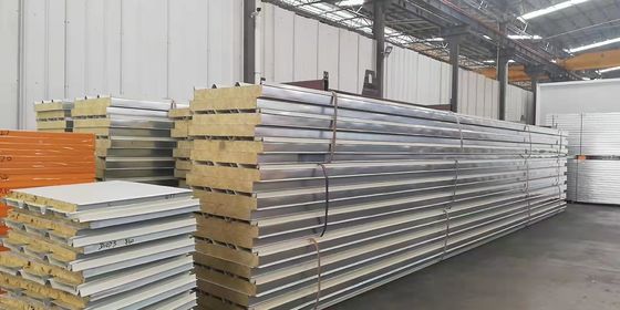 100mm Thickness Rock Wool Sandwich Roof Panel For Ceiling