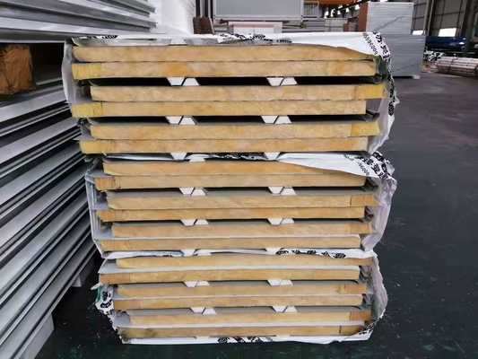 Warehouse Use Fireproof Glass Wool Sandwich Panel High Density Glass Wool Sandwich Panel For Workshop