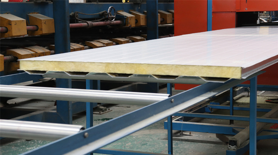 Corrugated Steel Glass Wool Sandwich Wall Panel Fireproof Glass Wool Sandwich Wall Panel For Prefab House