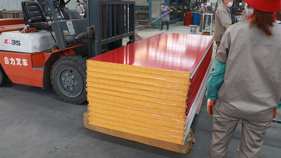 Eco-friendly Energy Saving Lightweight Partition Wall Panel EPS Sandwich Panel With Red Color