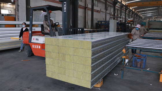 150mm Thickness Rock Wool Sandwich Panel Fireproof Oven Panel Insulation Panel