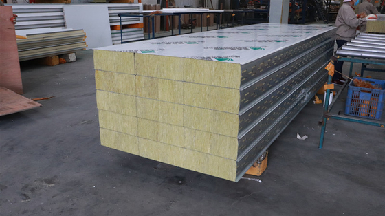 150mm Thickness Rock Wool Sandwich Panel Fireproof Oven Panel Insulation Panel