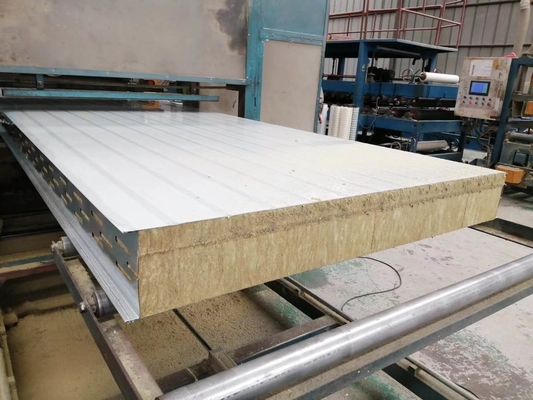 High Density Rock Wool Sandwich Oven Panel With Zinc Steel Sheet Fireproof Oven Panel