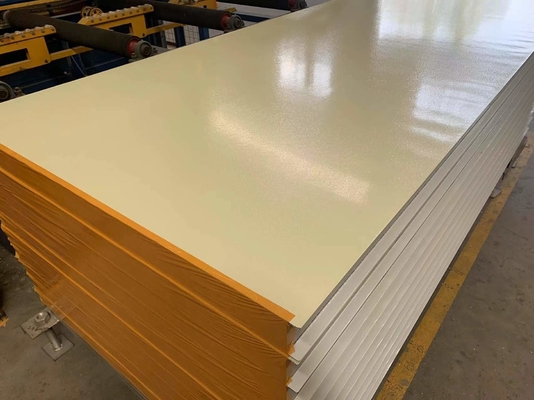 50MM New Style Rock Wool Sandwich Panel Ivory White Color Steel Sheet Rock Wool Sandwich Panel For Wall