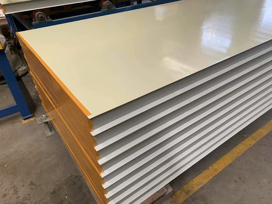50MM New Style Rock Wool Sandwich Panel Ivory White Color Steel Sheet Rock Wool Sandwich Panel For Wall